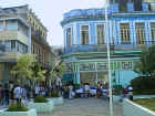 Tourists shopping in a Havana plaza